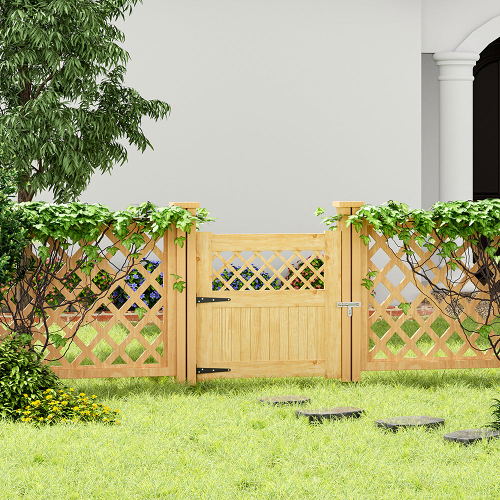 90cm W X 90/120/150/180cm H Diyspace Rhombus Garden Wood Fence Gate | 90cm