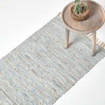 Leather Glitter Rug | 200cm | Silver