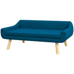 Dog Sofa Bed Raised Couch With Wooden Frame And Soft Cushion | Blue