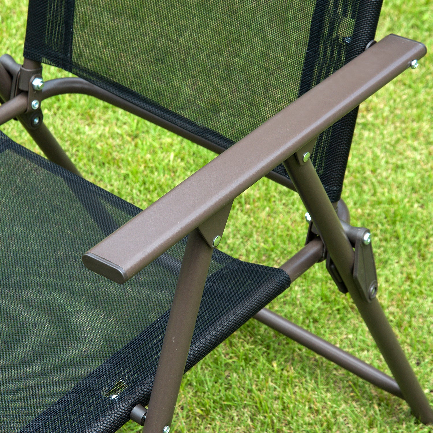 6pc Garden Dining Set Furniture Folding Chairs Table Parasol | Black