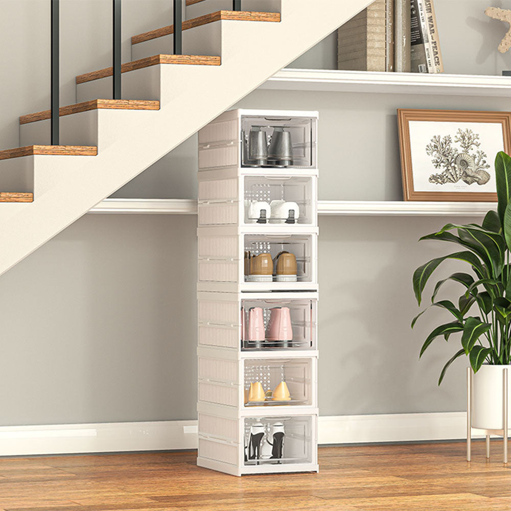 6 Tier Foldable Shoe Storage Box Unit