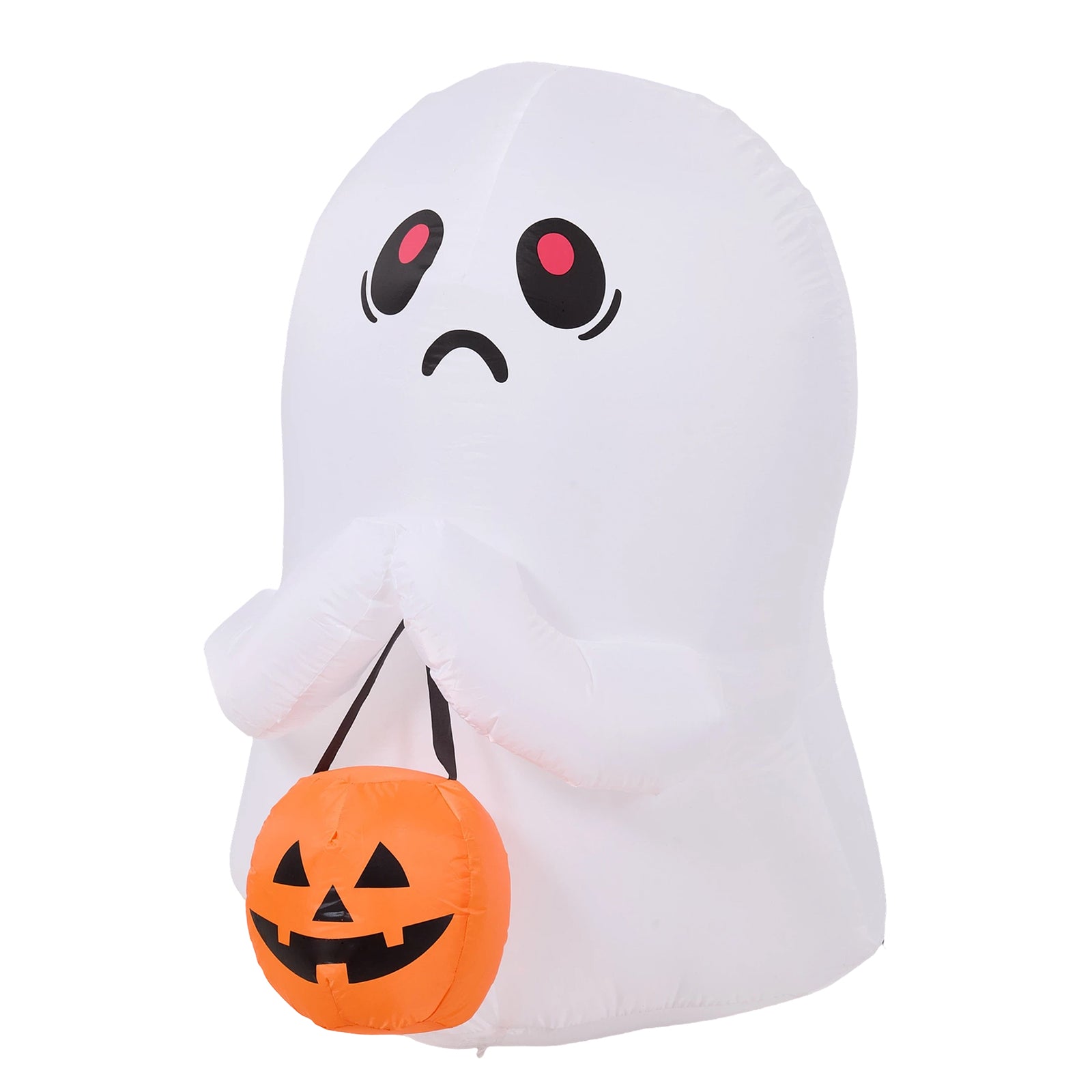 Breeins 3 Ft Halloween Inflatable Ghost Holding Pumpkin Bucket With Led Lights