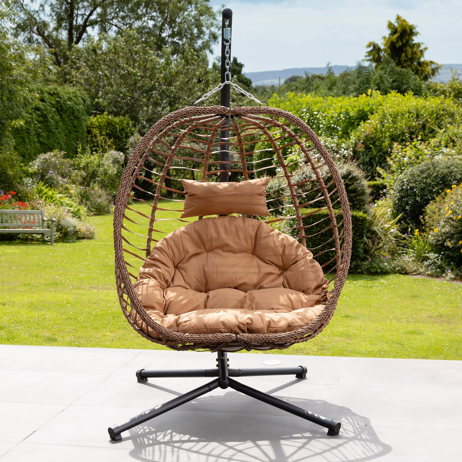 Risborough Swing Egg Pod Chair | Brown