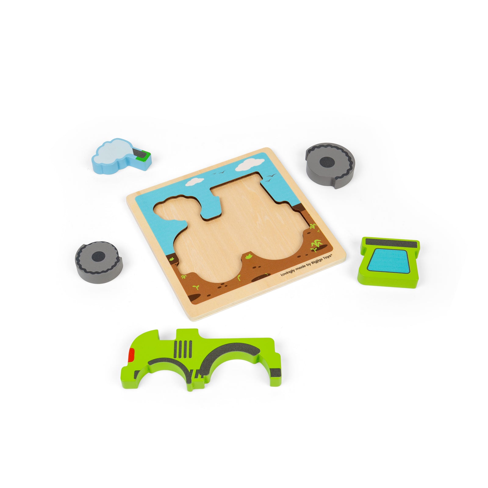 5pc Chunky Wooden Tractor Puzzle