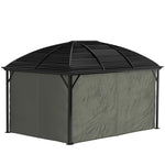 3x4m Hardtop Gazebo With Metal Roof And Aluminium Frame | Dark Grey