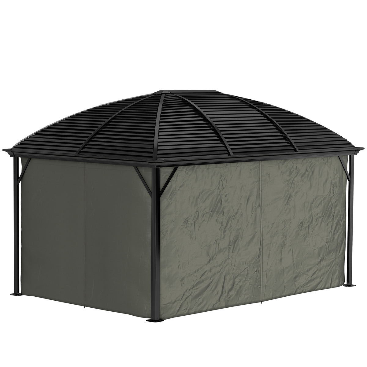 3x4m Hardtop Gazebo With Metal Roof And Aluminium Frame | Dark Grey