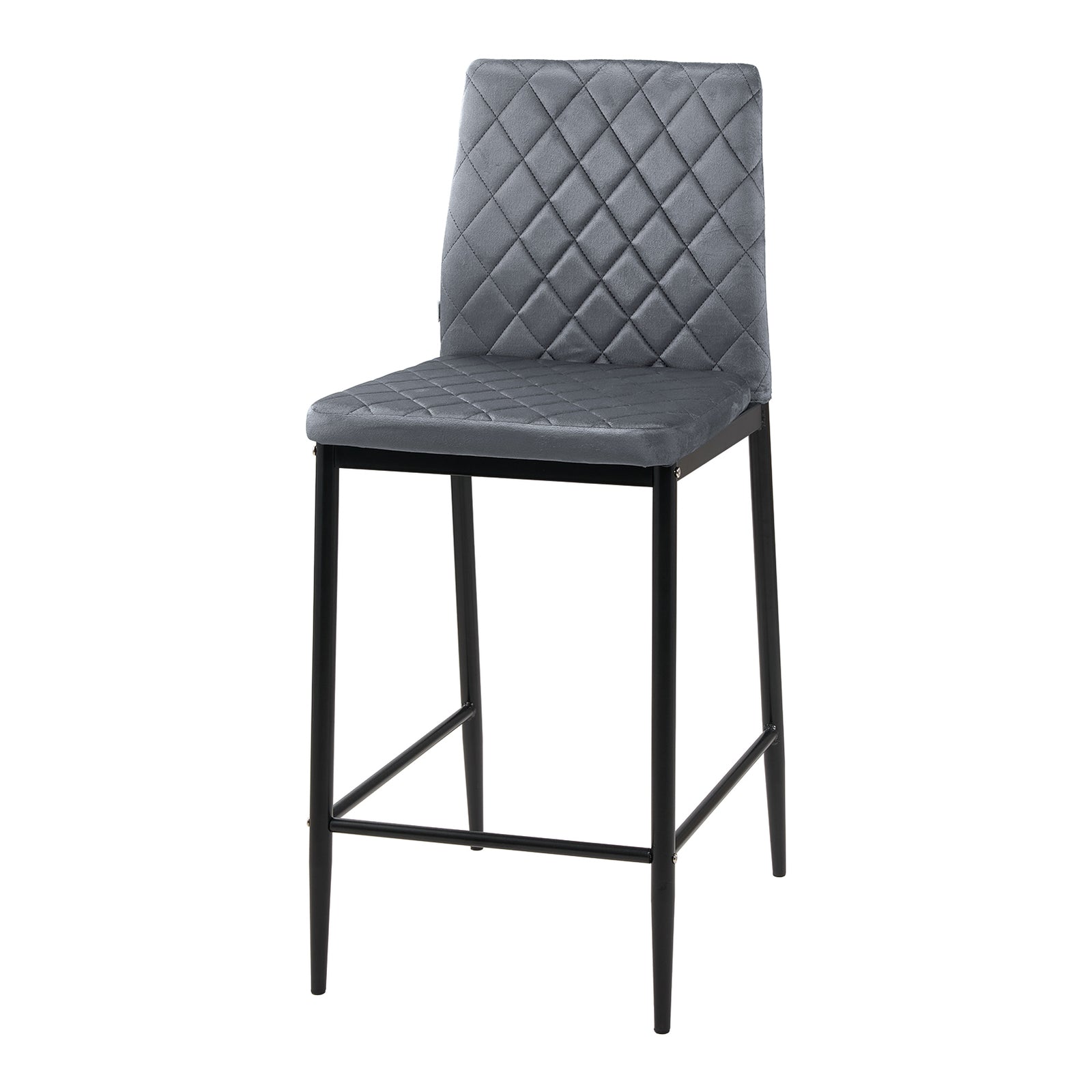 2pcs Upholstered Bar Stools | Grey