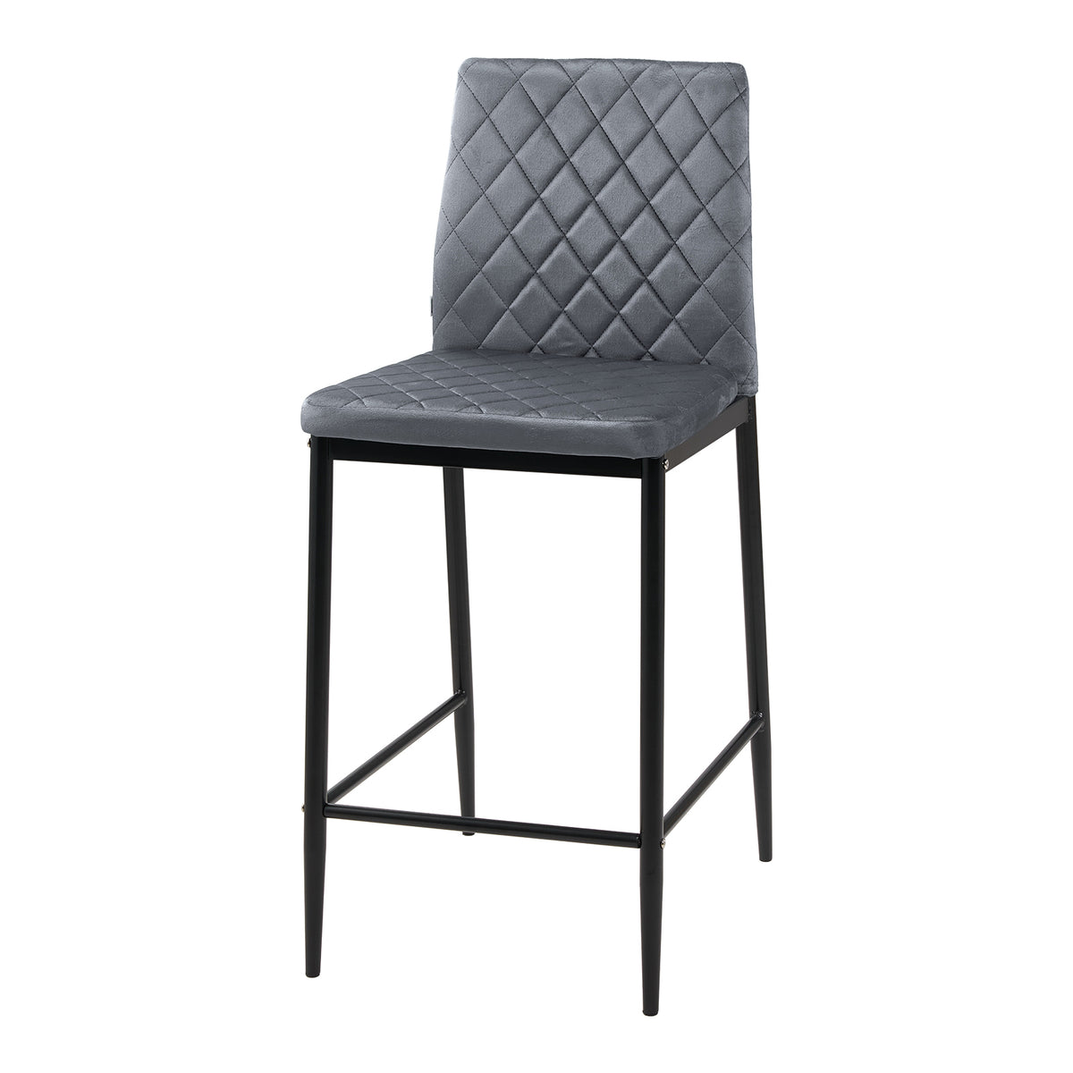 2pcs Upholstered Bar Stools | Grey