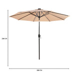 Led Tilt Parasol 2.7m | Beige