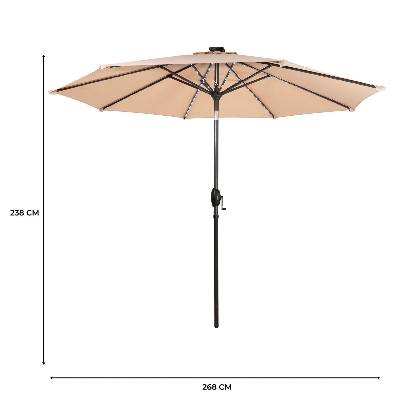 Led Tilt Parasol 2.7m | Beige