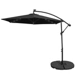 3m Led Cantilever Parasol With Fan Base | Black