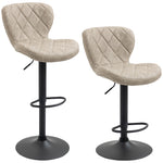 Adjustable Height Swivel Barstools Set Of 2 | Khaki