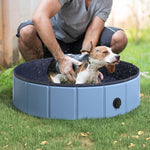 Pawhut Pet Paddling Pool Cat Dog Indoor/ Outdoor Foldable 80cm Diameter | Blue