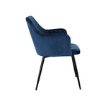 San Diego Marble Top Dining Table With Charlotte Velvet Chairs | Blue