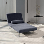 Single Sofa Bed Folding Chair Bed Metal Frame Padding Pillow | Charcoal Gray