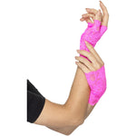 80s Fingerless Lace Gloves | Neon Pink