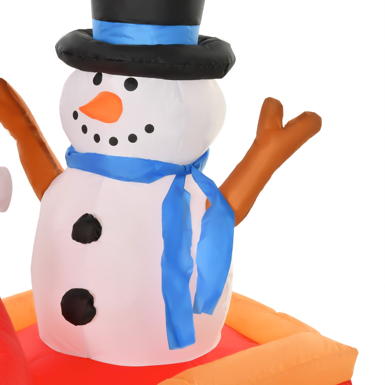 4ft Christmas Inflatable Santa Claus On Sleigh Deer Led