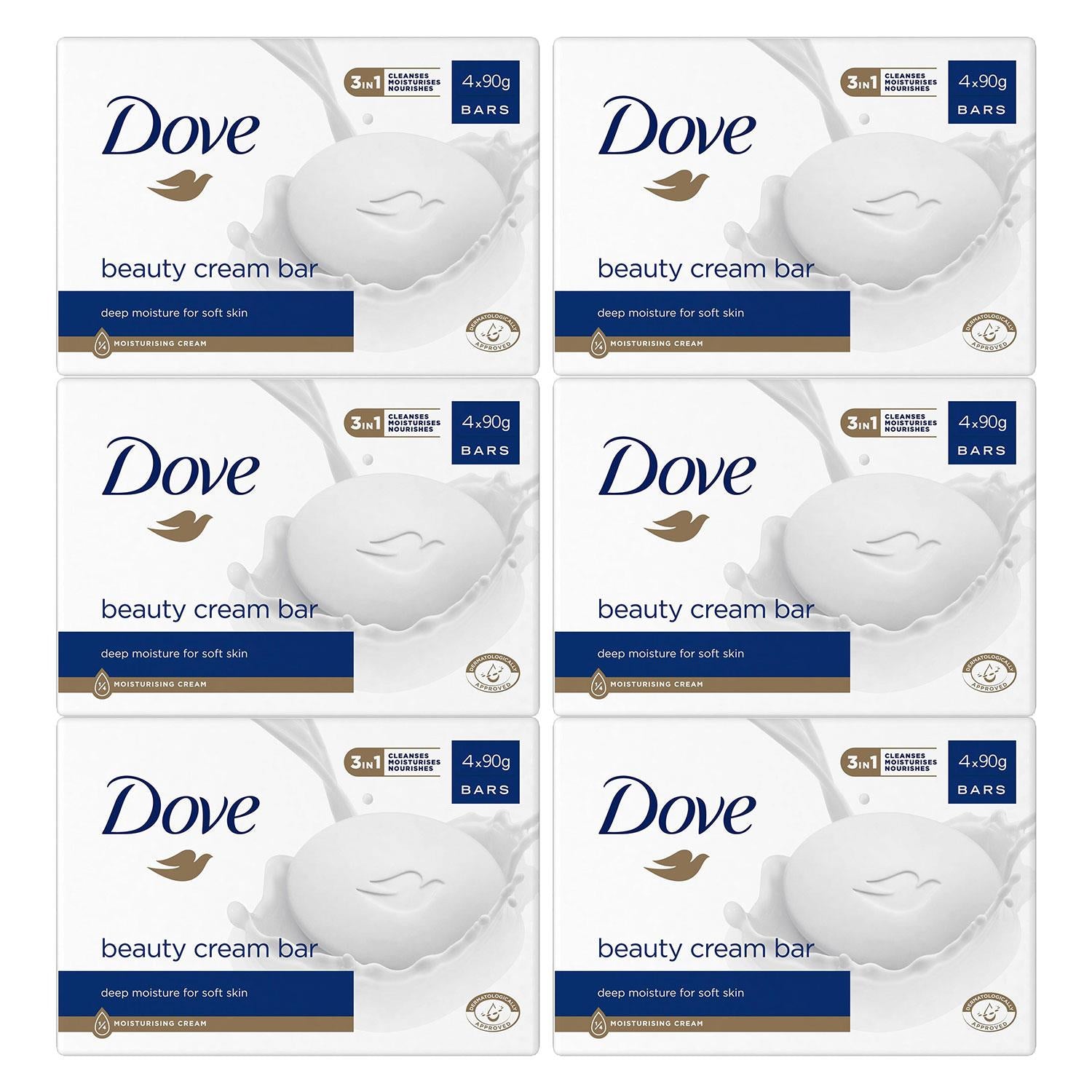 Original Beauty Cream Bar Deep Moisture For Soft And Smooth Skin 4x90g, 6pk