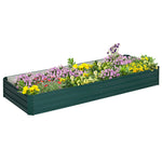 Steel Raised Garden Bed Planter Open Bottom | Green