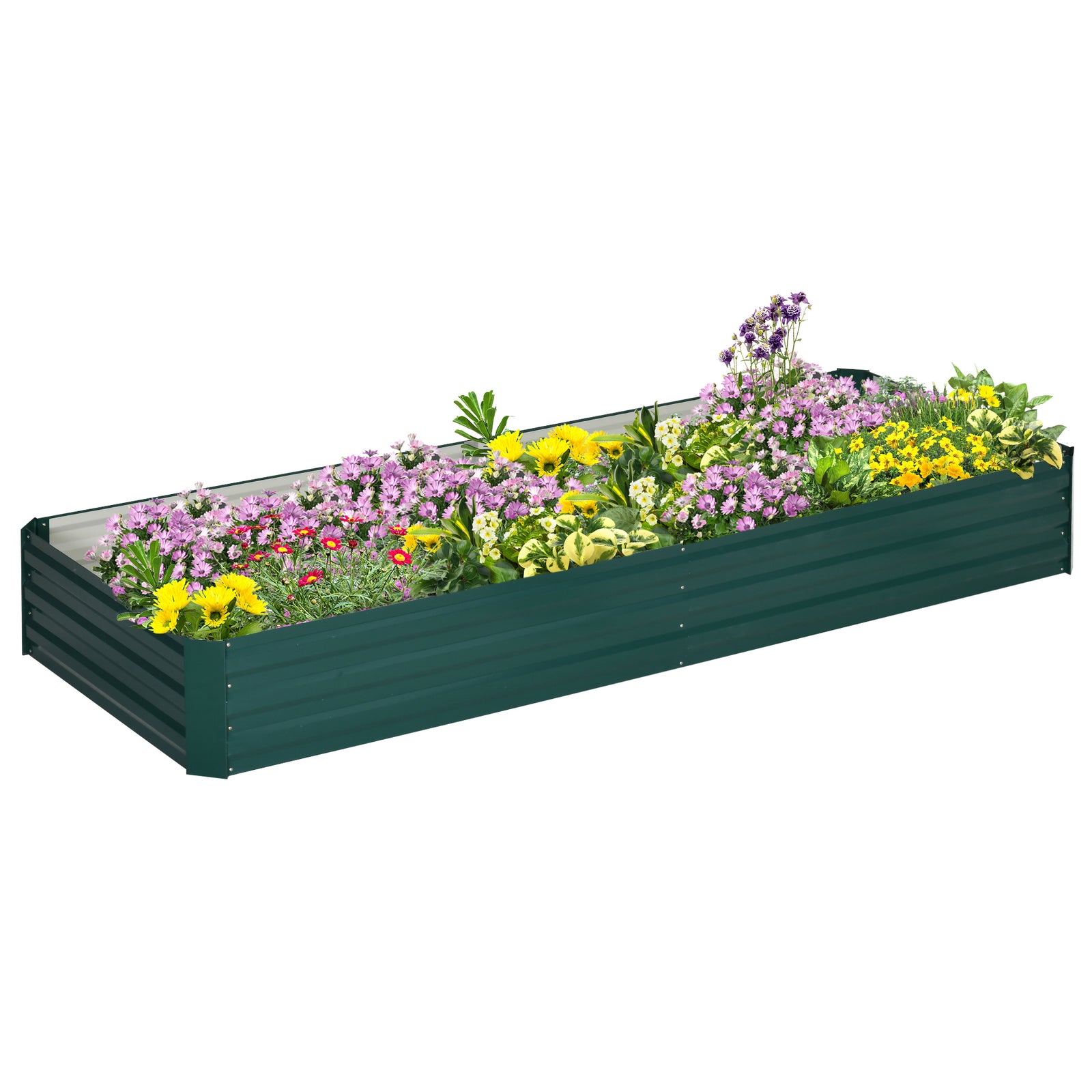 Steel Raised Garden Bed Planter Open Bottom | Green