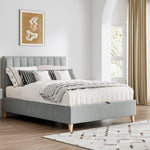 Rhodes Velvet Ottoman Bed | King | Grey