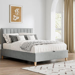 Rhodes Velvet Ottoman Bed | Double | Grey