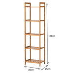 3/4/5-tier Tiered Bamboo Wood Book Storage Shelf | Large | Brown