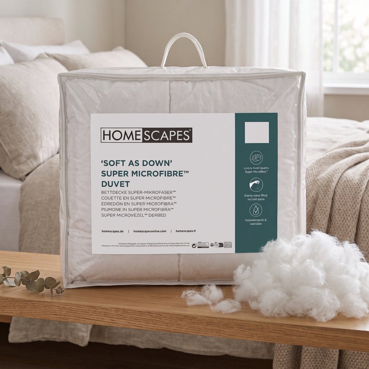 Luxury Hotel Quality Super Microfibre 10.5 Tog Autumn Duvet | Double | White