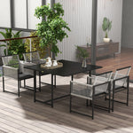 5 Pieces Patio Dining Set With Foldable Back, Light Grey