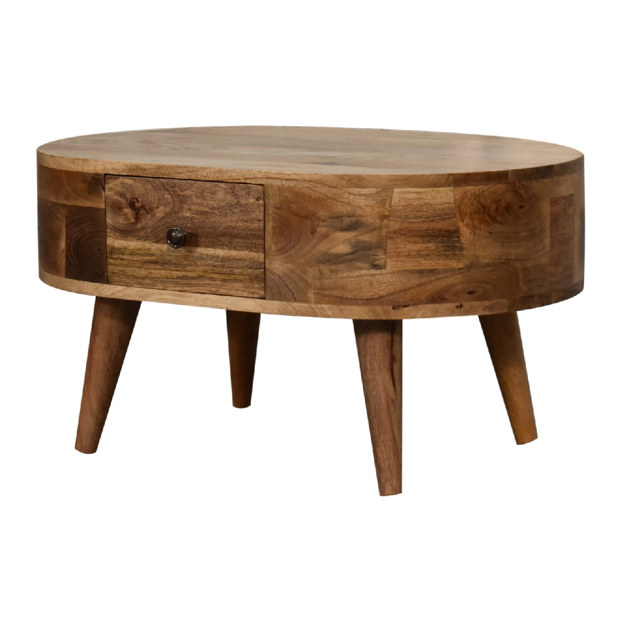 Solid Wood Mini Oak-ish Rounded Coffee Table