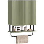 Modern Bathroom Wall Cabinet With 2 Wavy Doors | Green