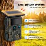 Solar Trail Camera 4k Dual Lens Wifi Bluetooth Night Vision 32gb Card | Camouflage