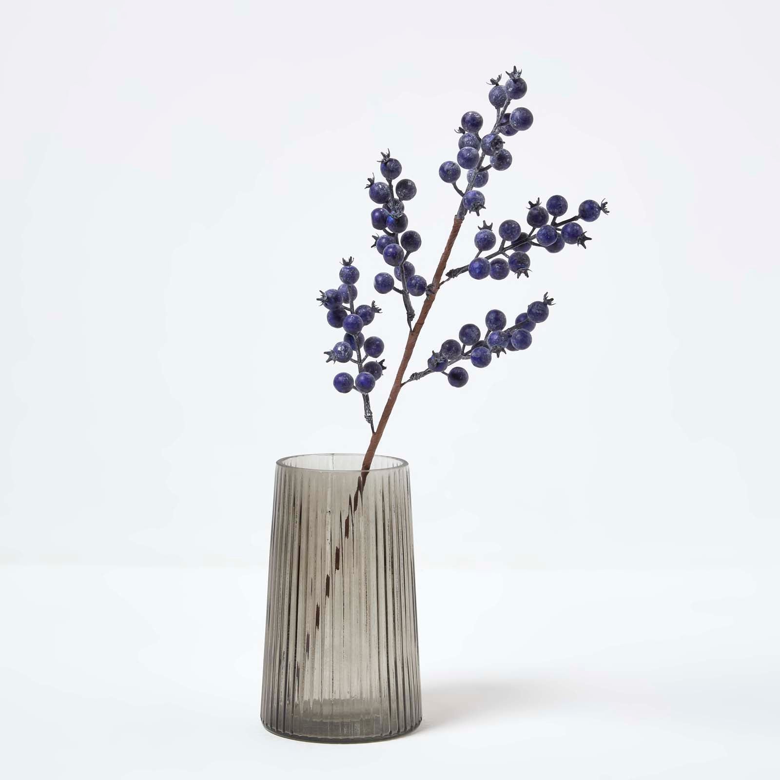 Artificial Small Blueberry Stem, 58 Cm