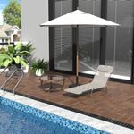 Sun Bed Chair Lounger W/ Adjustable Back | Beige