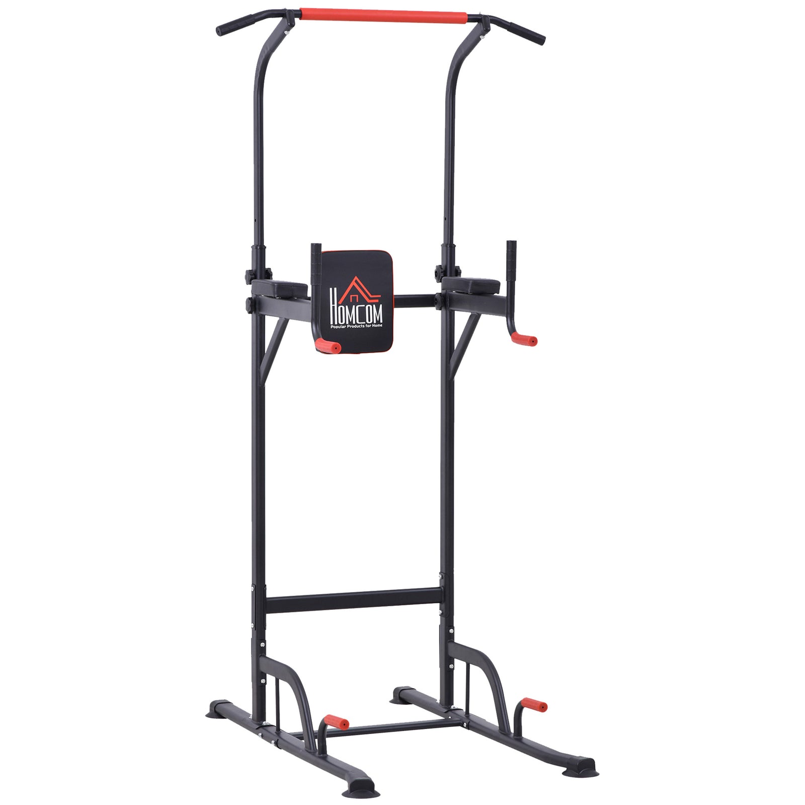 Height Adjustable Power Tower Pull Up Bar For Home Gym | Black