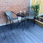 Stylish Grey Rattan Bistro Set For Two - Perfect For Gardens And Patios | Gray