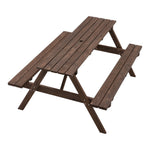 Solid Wood Rectangle Picnic Table And Bench Set | Small
