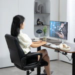 Faux Leather Desk Chair With Tilt Function For Home Office | Black