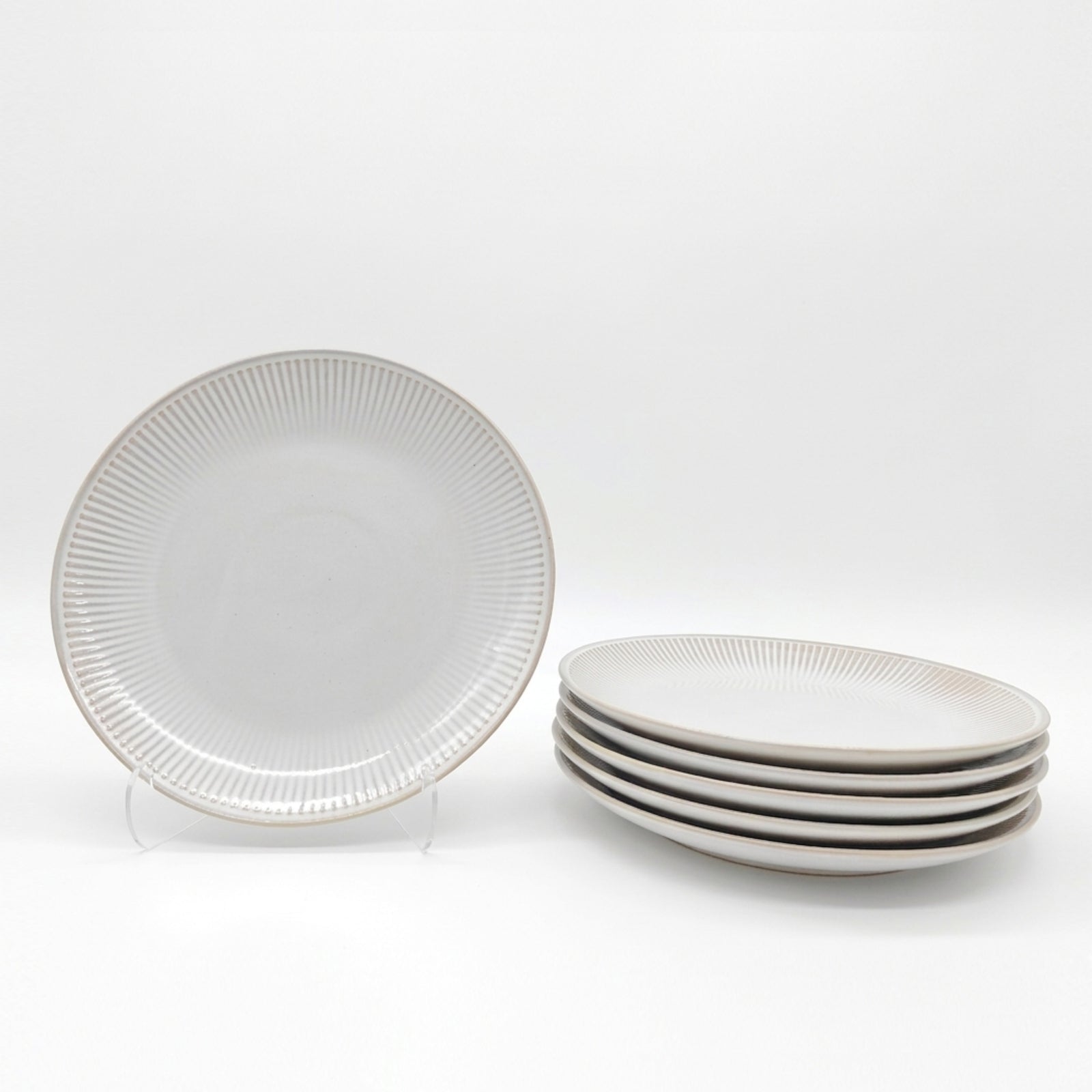 Reactive Cream Glaze Dinnerware Dinner Plate Set 26cm | Set-of-4 | Cream