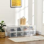 8pcs Clear Plastic Shoe Storage Box For Uk/eu Size 12/46