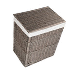 Wicker Antique Wash Slim Cotton Lined Laundry Basket