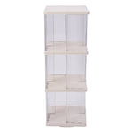 3-tier Plastic Square Rotating Bookshelf