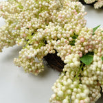 Leaf 55cm Artificial Hanging White Berry Wreath