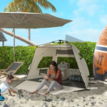 Pop Up Beach Tent For 2-3 Person With Carry Bag, Upf15+ | Khaki