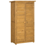 Wooden Garden Storage Shed, 3-tier Shelves Tool Cabinet