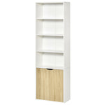 2 Door 4 Shelves Bookcase Wooden Storage Cabinet | One Size | Brown