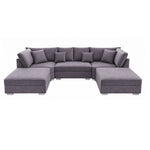The Chelsea U-shaped Modular Corner Sofa With Deep Seat | 5 Seat | Light Grey