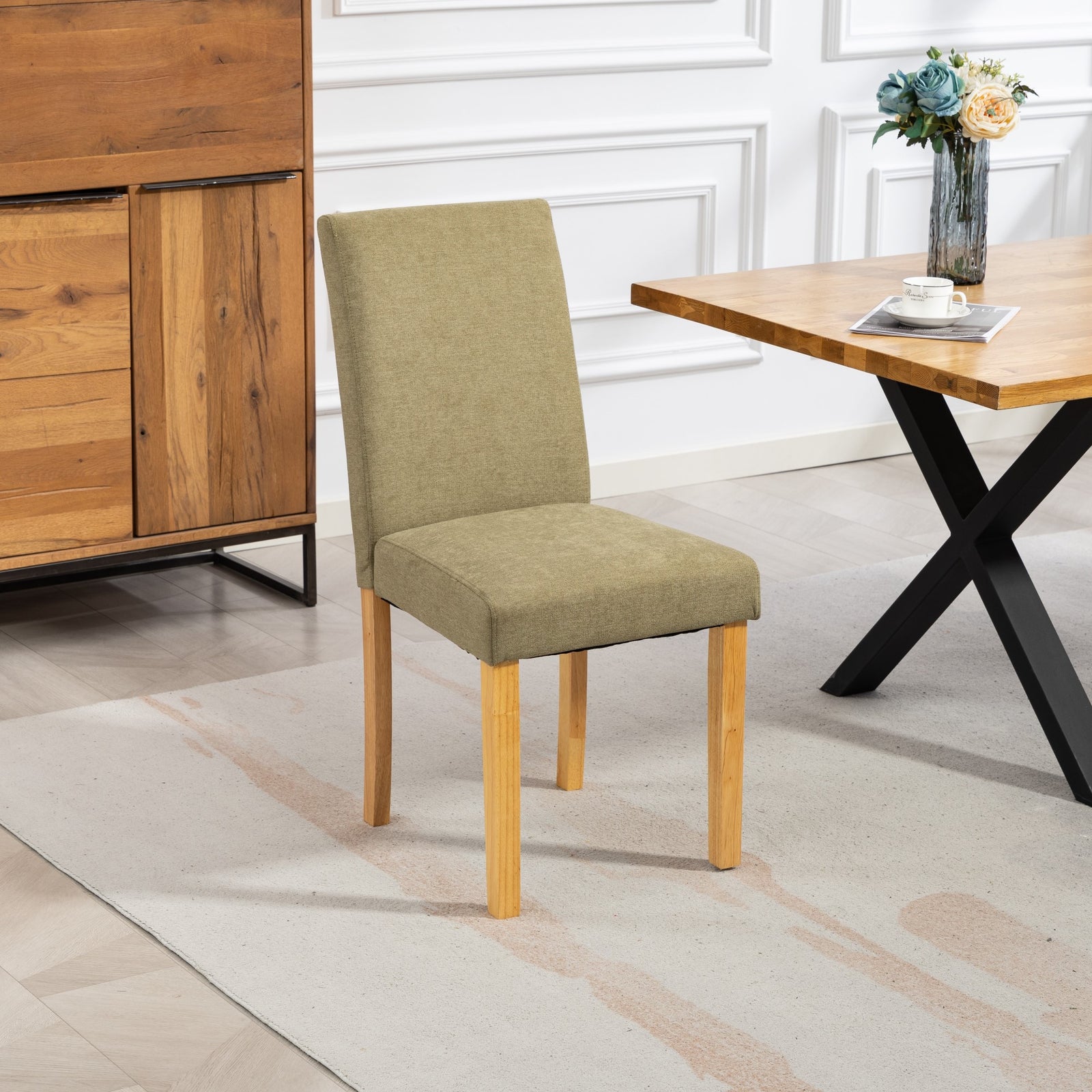 Almont Fabric Dining Chairs - Set Of 2 | Sage Green