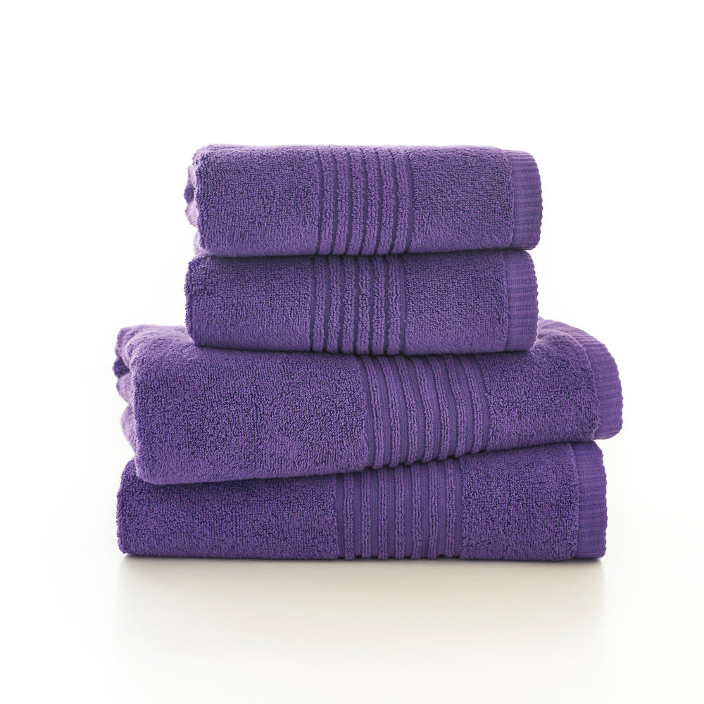 Quik Dri 100% Cotton Towels | Face Cloth (x4) | Violet