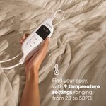 Heated Throw Electric Blanket With Washable Fleece Cover Cream